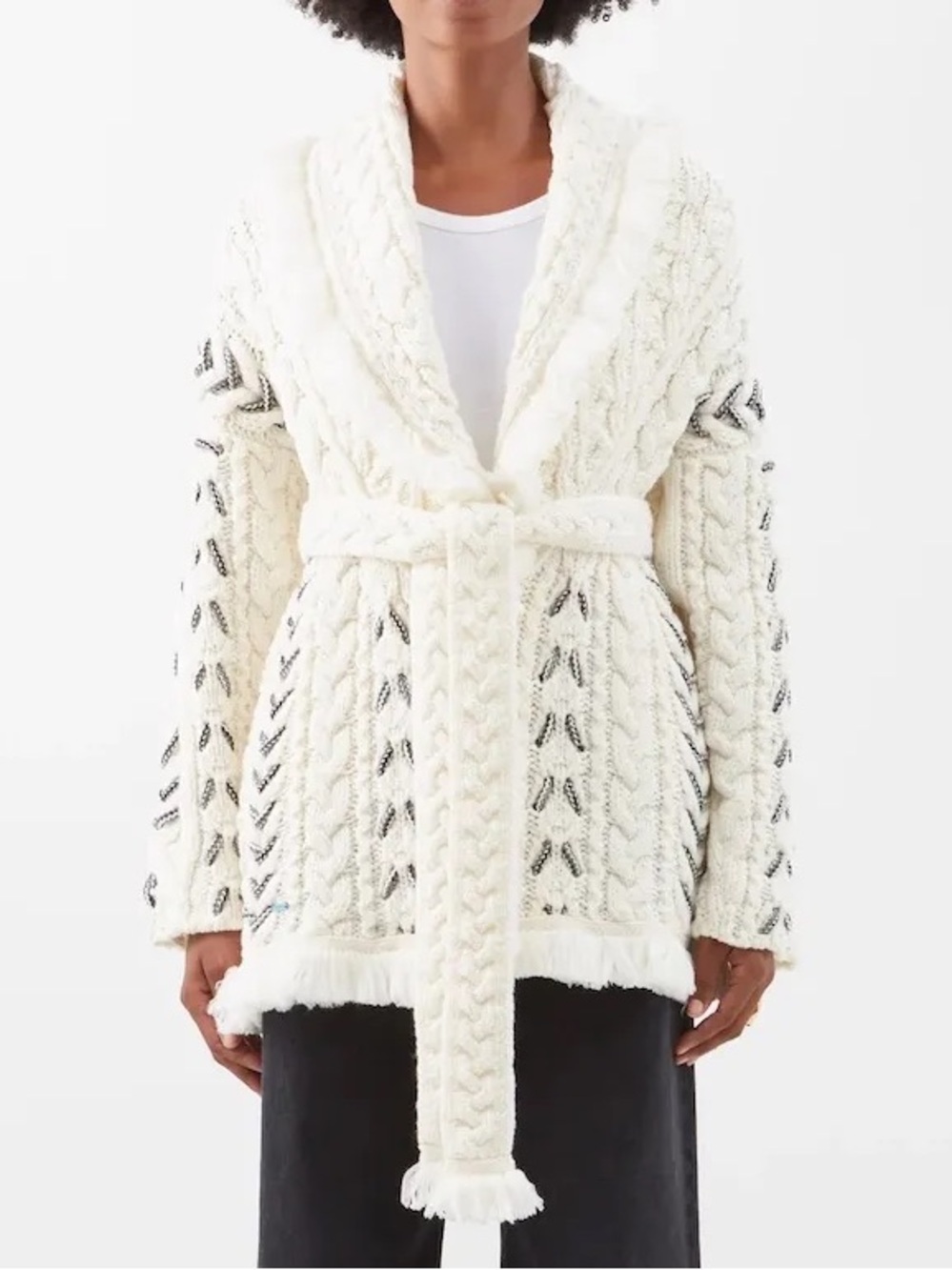 Alanui arctic silence fridge cotton wool blend cardigan coat